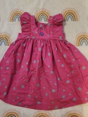 Eleanor Rose 3/4 3t Pink Star Ruffle Dress
